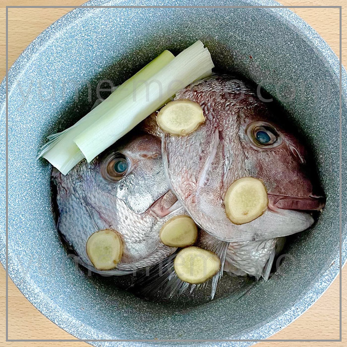 鯛のアラでボーンブロススープを作る